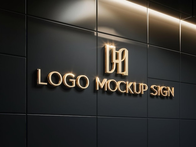 eine schwarze Wand mit einem Logo für das Logo-Studio