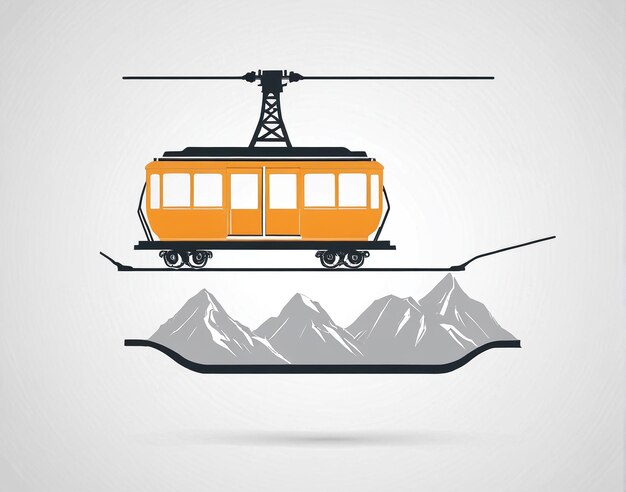 eine Seilbahn mit Bergen im Hintergrund