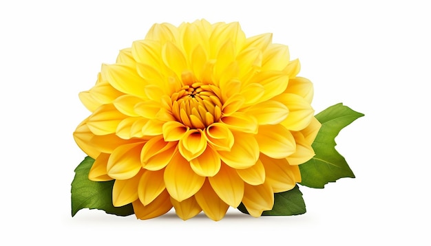 Eine Seitenansicht einer gelben Blume, isoliert auf Weiß