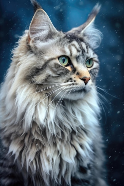 Eine silberne Maine Coon