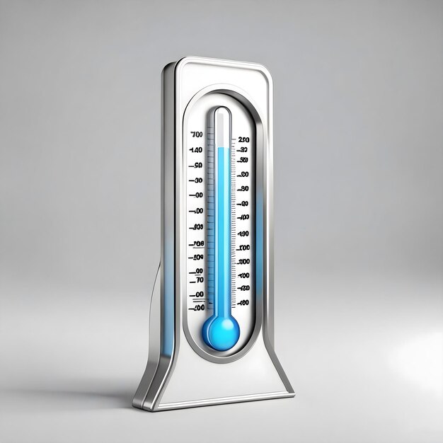 Foto eine silberne waage mit thermometer darauf