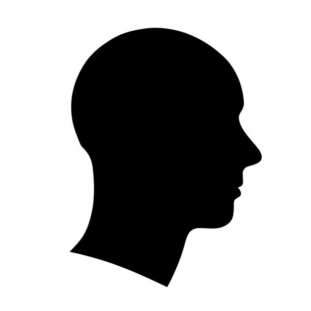 eine Silhouette eines Kopfes, der schwarz und weiß ist