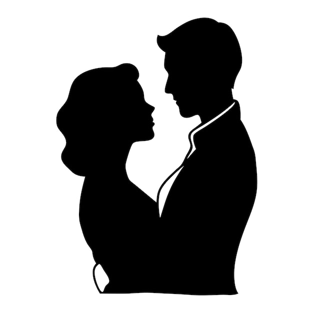 eine Silhouette eines Paares auf weißem Hintergrund