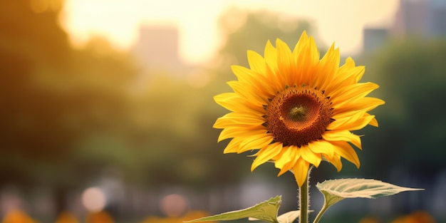 eine Sonnenblume mit einem unscharfen Hintergrund