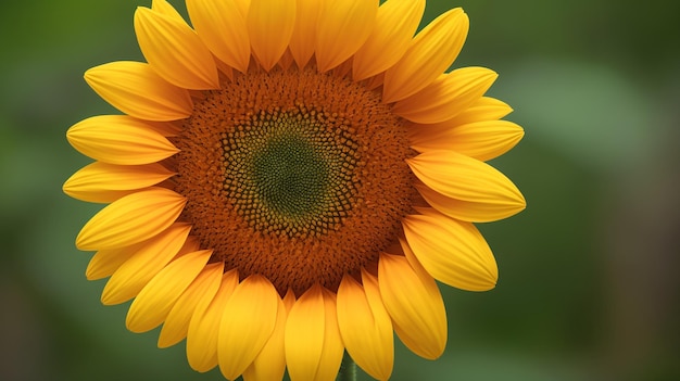 Foto eine sonnenblume mit grünem hintergrund