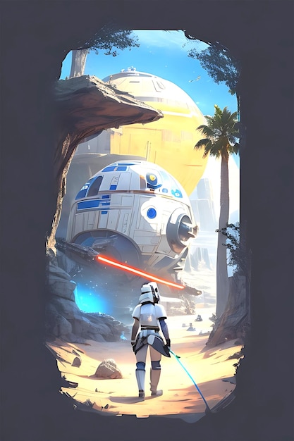 Eine spielerische und handgefertigte Star-Wars-Szene in Bild dargestellt