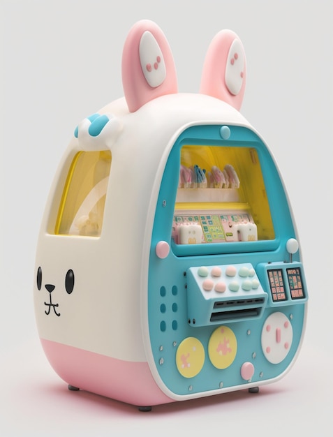 Eine Spielzeugmaschine mit einem Hasen darauf