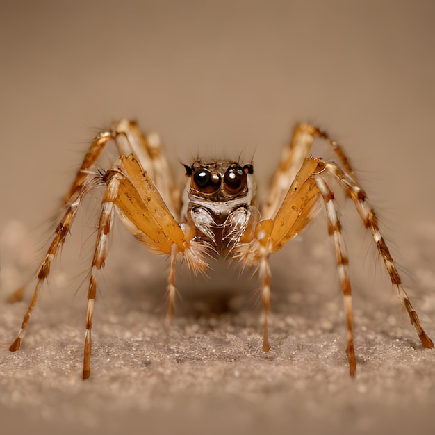 eine Spinne mit einem schwarzen und einem braunen Auge