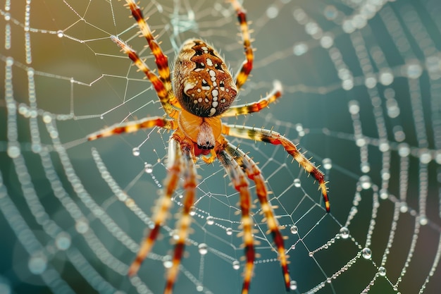 Eine Spinne sitzt auf einem Netz