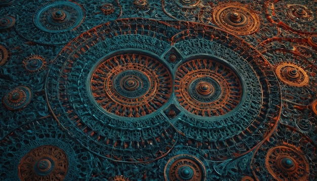 Eine Spirale aus Gold und Schwarz mit einem Loch in der Mitte