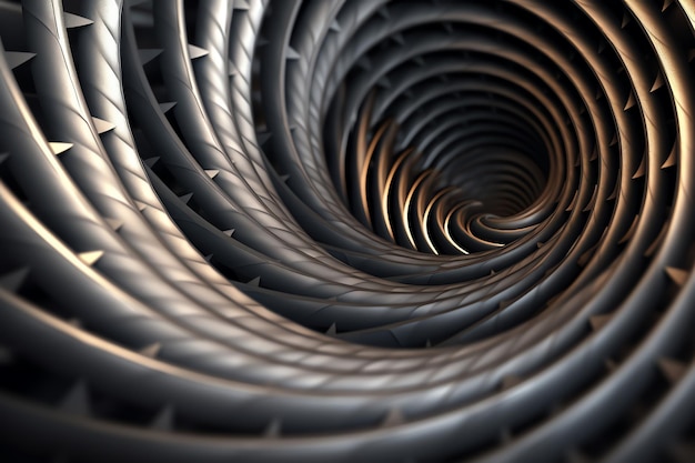 Eine Spirale aus Metall mit Spiraldesign.