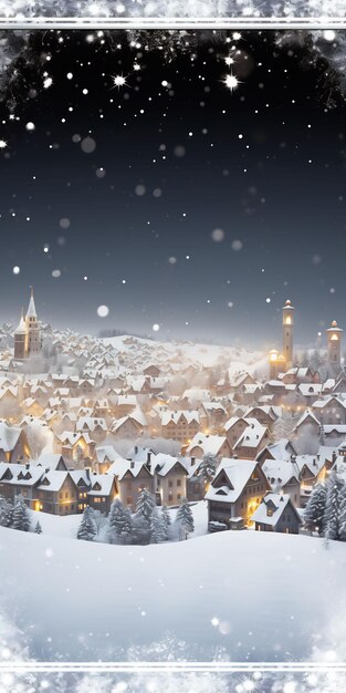 Eine Stadt im Schnee