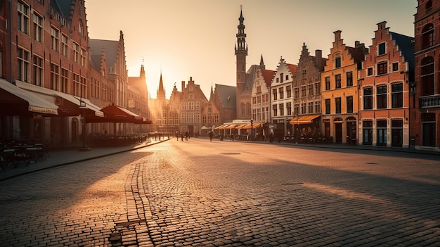 Eine Stadt ist eine Stadt mit einem Marktplatz und einem Glockenturm.