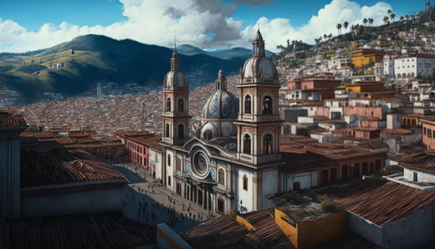 Eine Stadt mit Blick auf die Stadt Cuenca.