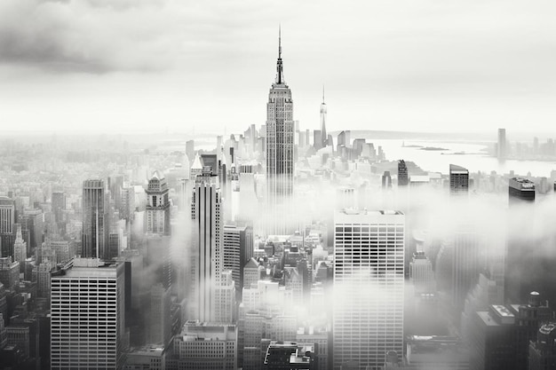 eine Stadt-Skyline mit vielen Wolkenkratzern im Hintergrund