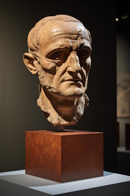 Eine Statue des Kopfes eines Mannes