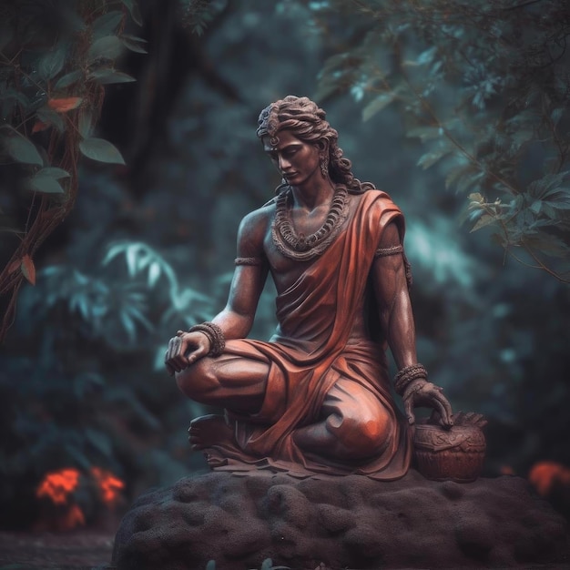 Eine Statue von Adi Shankara, einem verehrten Hindu-Guru, der die Philosophie des Advaita Vedanta verbreitete