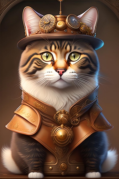 eine Steampunk-Katze