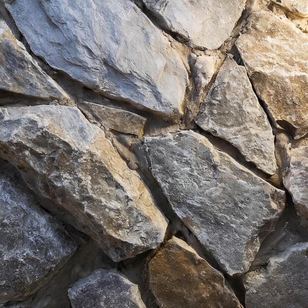 eine Steinmauer mit einem Stein, auf dem ein