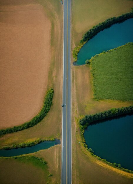 eine Straße, die sich in zwei Teile teilt