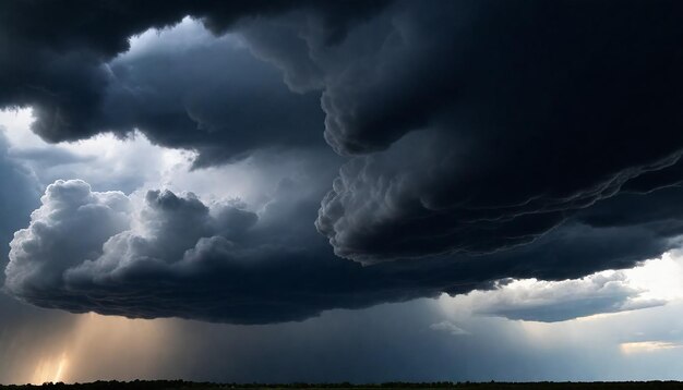 eine Sturmwolke ist über einem Feld und die Sonne geht unter