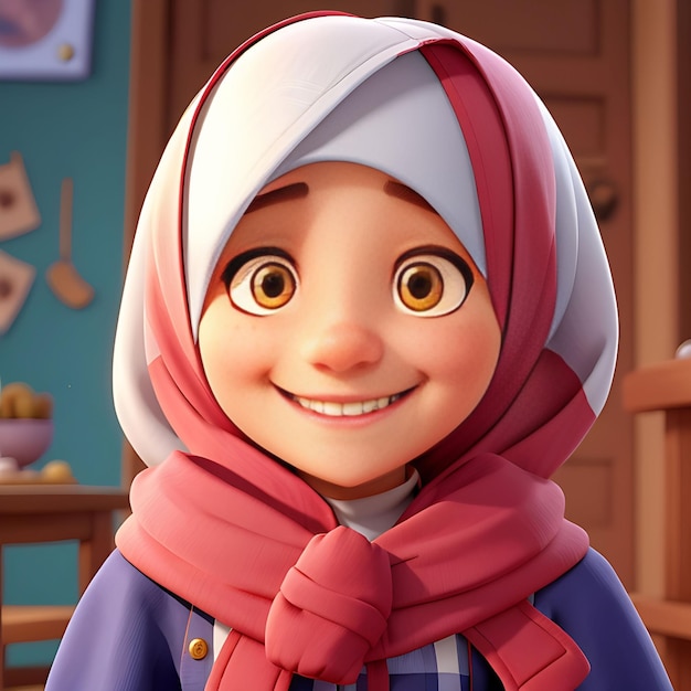 Eine süße Hijab-Mädchen-Figur