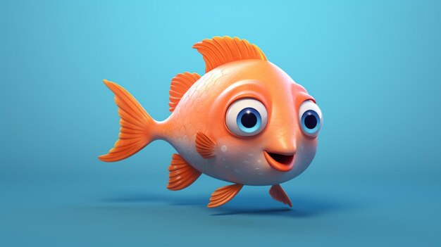 Eine süße Zeichentrickfigur aus dem Poa-Fisch Ai Generative