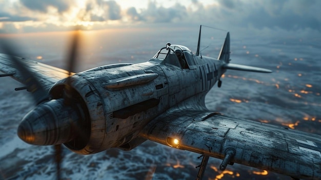 Eine Super Nahaufnahme eines Messerschmitt Bf109f der deutschen Luftwaffe während des Zweiten Weltkriegs