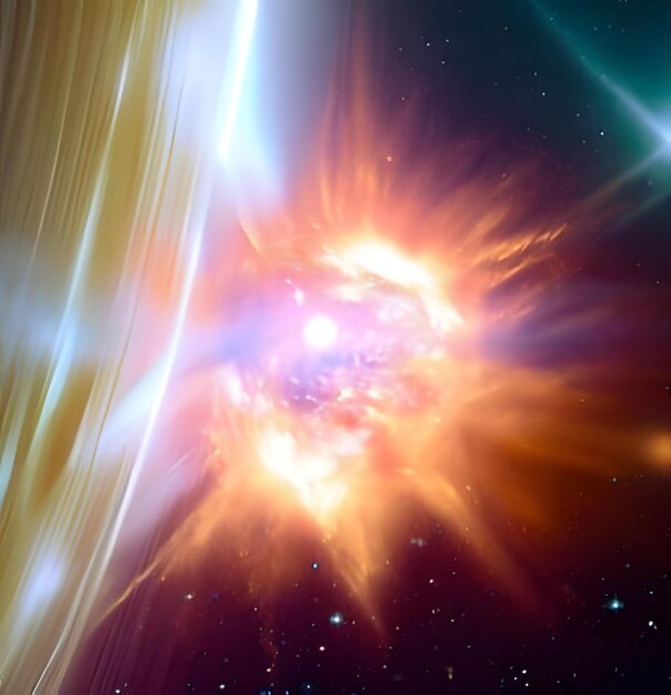 Foto eine supernova mit einem energieausbruch und einem tod