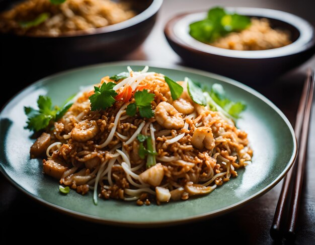 Eine Symphonie aus gerösteten Reisnudeln, die mit authentischen thailändischen Geschmacksrichtungen versehen sind
