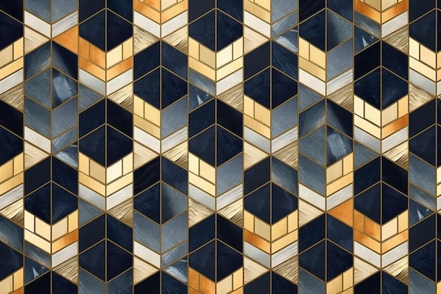 Eine Tapete mit geometrischem Muster, inspiriert von Tessellationen