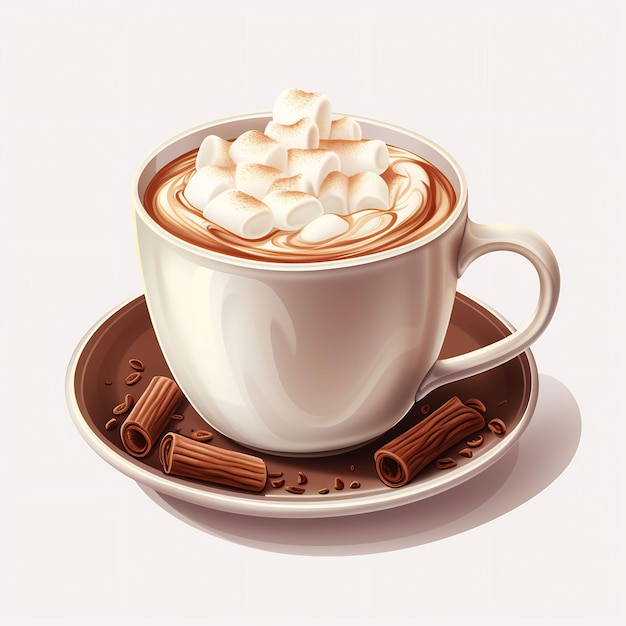 eine Tasse Cappuccino mit den Worten Latte darauf