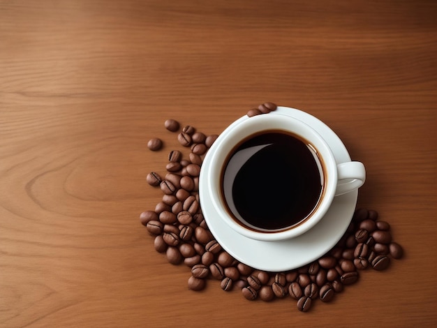 eine Tasse heißer dampfender Kaffee auf schwarzem Hintergrund