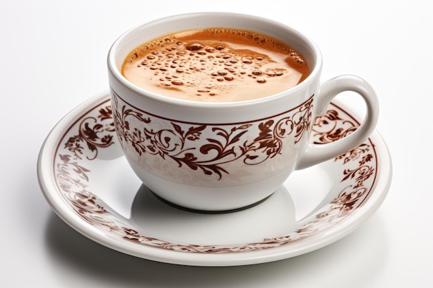 eine Tasse heißer Kaffee isoliert weißer Hintergrund professionelle Fotografie