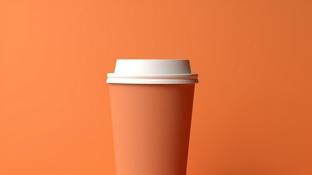 Foto eine tasse kaffee auf orangefarbenem hintergrund