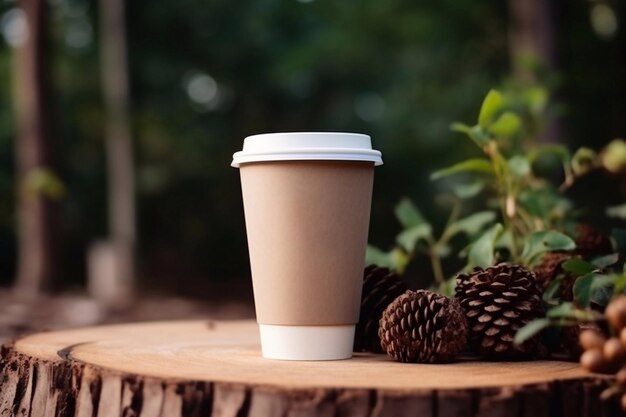 Eine Tasse Kaffee in der Natur