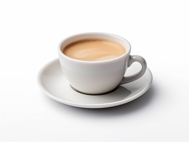 Eine Tasse Kaffee isoliert auf weißem Hintergrund