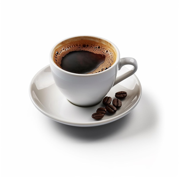 eine Tasse Kaffee mit den Worten Kaffee darauf geschrieben