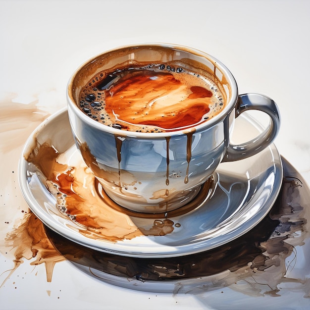 Eine Tasse Kaffee mit der Aufschrift „Latte“.