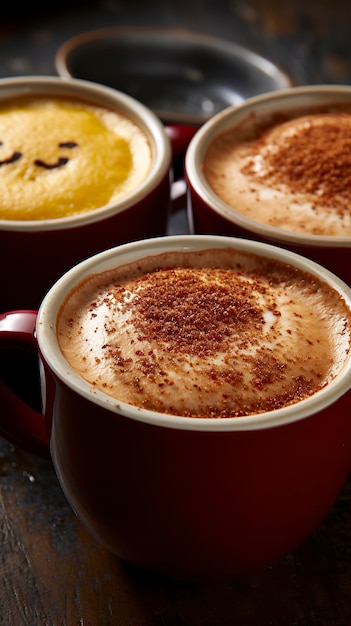 Foto eine tasse kaffee mit einem lächelnden gesicht dunkel tisch schokolade tag valentinstag valentinstag woche