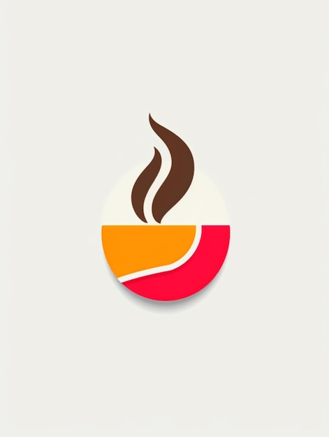 Eine Tasse Kaffee mit einem rot-weißen Logo mit der Aufschrift „Kaffee“.