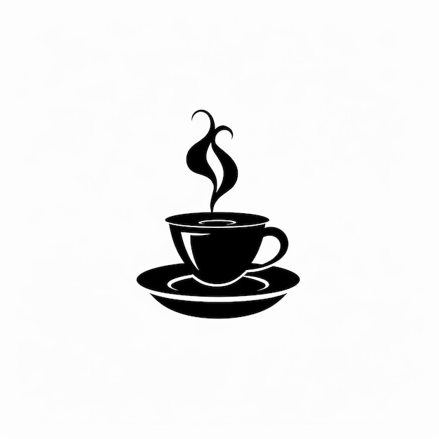 eine Tasse Kaffee mit einer Flamme drauf