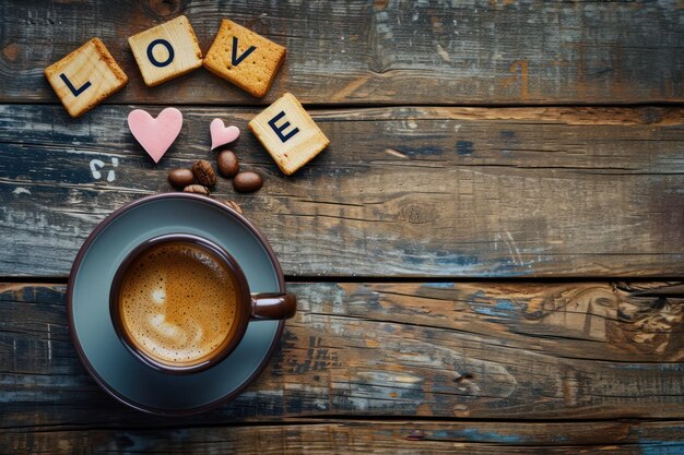 Foto eine tasse kaffee mit liebe