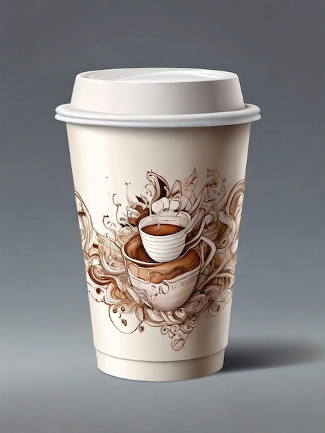 Eine Tasse Kaffee zum Mitnehmen Illustration Illustration detaillierte Illustration erstellt mit generativen