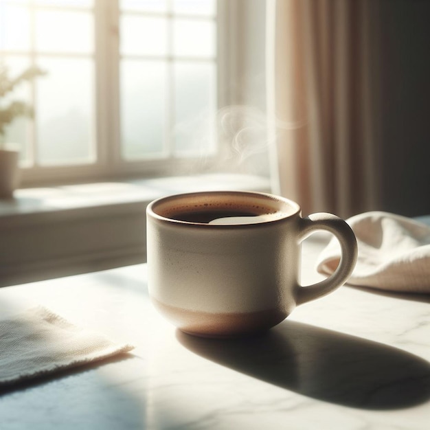 Foto eine tasse tee auf einem tisch