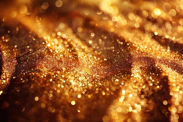 Eine Textur aus gelbem Gold, das mit kleinen glitzernden Partikeln bestäubt ist
