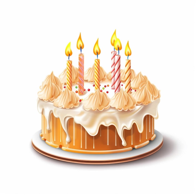 eine Torte mit Kerzen, auf denen „Geburtstag“ steht.