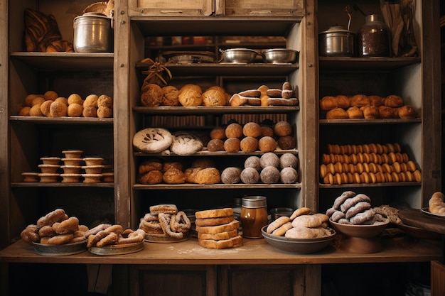 Eine traditionelle mexikanische Bäckerei, die mit Pan Dulce und Gebäck gefüllt ist