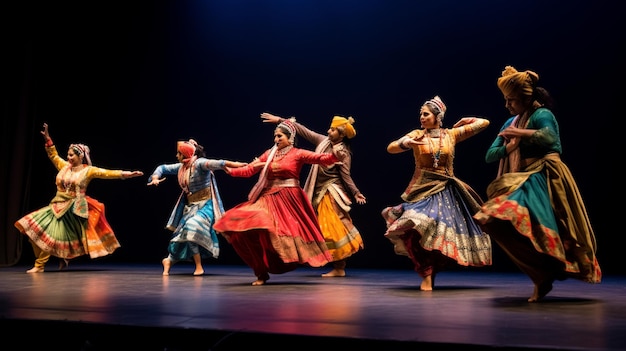 Eine traditionelle Tanzaufführung, die die reiche kulturelle Vielfalt Indiens zeigt und Freude und Freude zum Ausdruck bringt