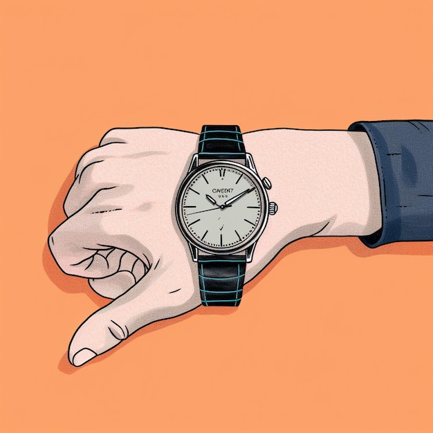 Foto eine uhr in der hand, digitale kunst